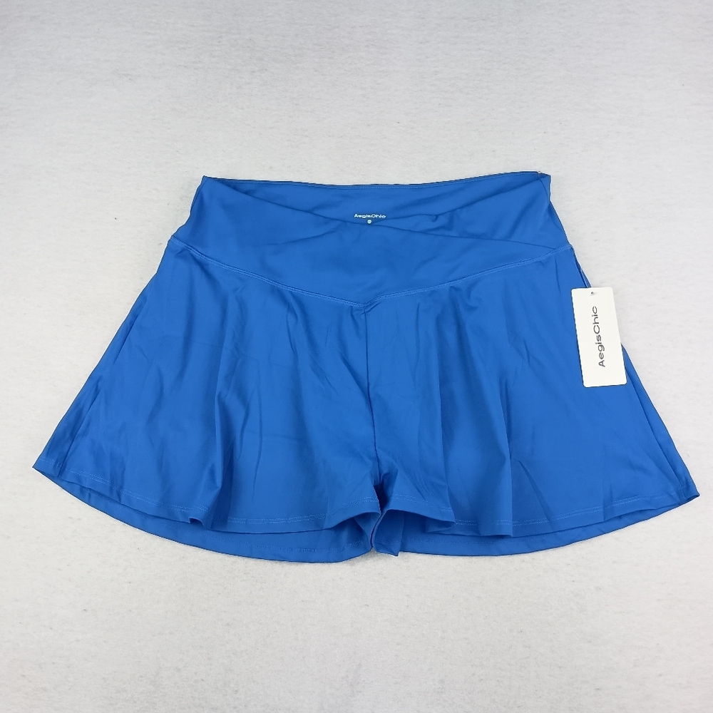 NWT Women's Blue Butterfly Flowy Shorts In Royal Blue XXL - Picture 2 of 5